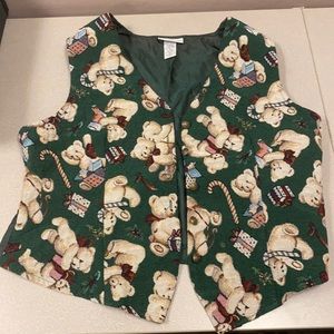 Vintage Christmas Vest - with Bears